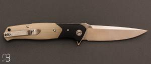 Couteau  "  Swordfish " liner-lock G10 noir/beige par Bestech Knives - BG03B
