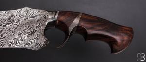     Couteau "Grand Fighter Sub-Hilt" custom fixe de Samuel Lurquin - Ironwood et damas