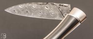    Couteau  "  Gentleman automatique " custom de Florent Dall'ava - L'atelier Dall'ava - Damas / Zirconium