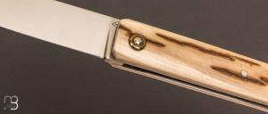 Couteau " Gentleman " custom ivoire de mammouth par Franck Souville 