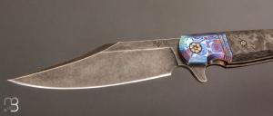   Couteau " Gitano Custom " pliant de Gudy van Poppel - Fibre de carbone et Böhler N690