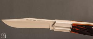    Couteau " Grand Lanny's clip " de Ken Steigerwalt - Amber Stag et RWL34