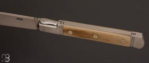 Couteau  " Issoire "  ivoire de mammouth et RWL-34 de Robert Beillonnet