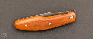  Couteau  "  Kalisse " custom pliant de Michel Grini - Micarta vintage et RWL-34