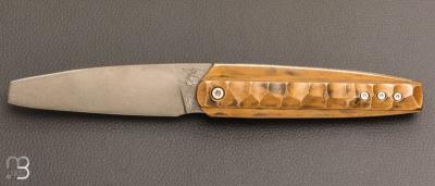    Couteau " Kashmir " custom de Michel Grini - Laiton et lame en D2