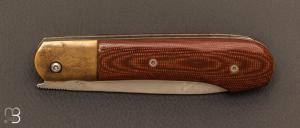 Couteau " Klondike " custom pliant de Michel Grini - Micarta et RWL-34