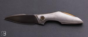   Couteau " Krait Snake WE24084-3 " WE KNIFE - Polished Gray Titanium et M390