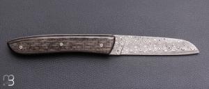   Couteau " L08 " par Perceval - Lame damas et fibre de carbone