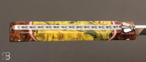   Couteau Laguiole droit 13 cm par Laguiole en Aubrac - Loupe d'Aulne et peuplier vert