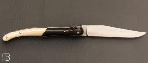    Couteau " Laguiole Franc-Maçon 12 cm " par Philippe Voissière - Mammouth / corne de buffle