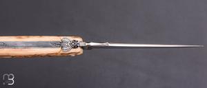   Couteau Laguiole en Aubrac 12 cm manche en ivoire de mammouth