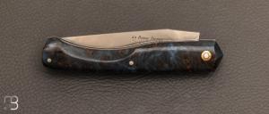 Couteau " Le Boulary " par La Bonne Trempe -  Fourche de Peuplier stabilisé et 14c28N