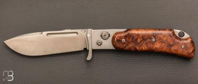 Couteau " Le Destin " par Éric Parmentier - Loupe d'amboine