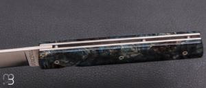 Couteau " Le Français "  par Atelier Perceval - Loupe de peuplier bleu stabilisée et 19C27