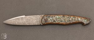 Couteau  "  Le Passe-Temps " custom de Pierre Thomas - Atelier Odae - Laiton