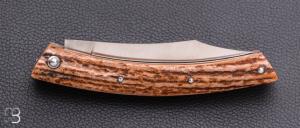   Couteau Le Thiers 11CM par Cognet -  Bois de cerf et 14c28N