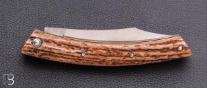   Couteau Le Thiers 11CM par Cognet -  Bois de cerf Sambar