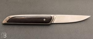    Couteau " Le Galeriste Titane LPO " button-lock par Lepage Knives - Ebène