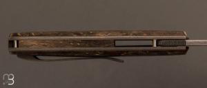 Couteau  "  Liner-lock " custom par Guy Poggetti - Micarta WW2 et elmax
