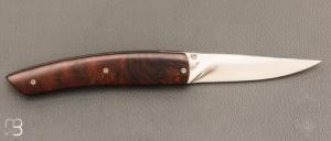 Couteau " Liner lock " de Serge Bruna - Bois de fer et D2