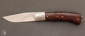 Couteau " Liner-lock custom " bois de fer et RWL-34 par David Brenire