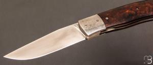 Couteau " Liner-lock custom " bois de fer et RWL-34 par David Brenière