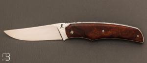 Couteau " Liner Lock " par Le Kanif - Bois de fer et lame en 14c28n