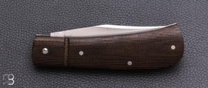   Couteau " Little Bad " custom par Franck Souville - Micarta et RWL34