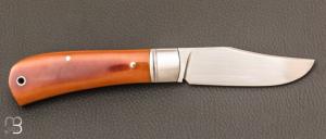   Couteau " Little Bad " custom - Vintage Micarta et RWL34 par Franck Souville