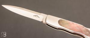  Couteau " Lock-Back 001 " custom  par Warren Osborne - Nacre noire