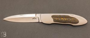    Couteau   "  Lock-Back 001 " custom  par Warren Osborne - Jaspe