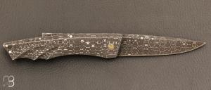  Couteau " Lock-Back trompe l'œil" de Alain & Joris Chomilier - Full damas Vegas Forge