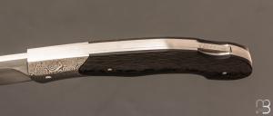   Couteau  "  Lock-back " par Grégory Picard - Fibre de carbone et lame en S45Vn