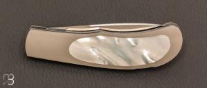   Couteau " Lock-back" en nacre blanche par Dwight Towell