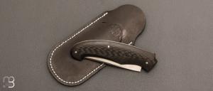    Couteau " Lutra Light " custom par Cyril Doche - Fibre de carbone et RWL34