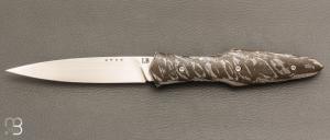  Couteau " Magna Pinna " fait main par Laraud Blade - Damas mosaïque et 14C28