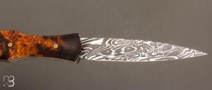  Couteau " Magna Pinna " fait main par Laraud Blade  - Bois de fer et damas torsadé
