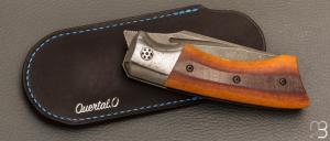     Couteau " Midnight liner " custom par Olivier Ouertal - Micarta Vintage et lame en Elmax