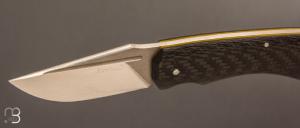   Couteau " Midnight " slipjoint custom par Olivier Ouertal - Fibre de carbone et lame en RWL34