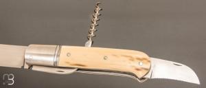  Couteau  " Multi-pièces " custom par Karim Valentin - Les couteaux D'Hure - Ivoire de mammouth