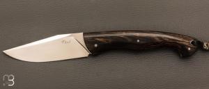    Couteau " Mustang " custom par Frédéric Augé - Ébène blanc et RWL34