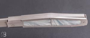    Couteau " custom " par Vincent Lafaye - Nacre blanche et RWL34