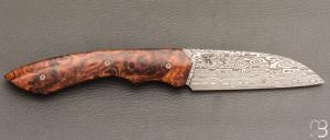  Couteau " New Harfang " custom par Nicolas Kowal - Bois de fer et Damasteel® "Bifrost"