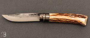    Couteau  "  Opinel N°09 " custom bois de cerf par Laurent Gaillard