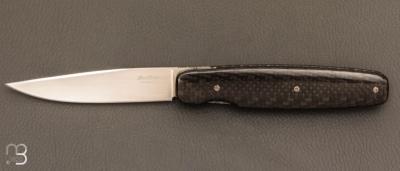    Couteau " Oval " custom par Des Horn - Fibre de carbone et lame en Nitrobe77