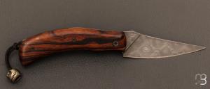  Couteau  "  liner lock Persian " bois de fer et lame en damas de Garaboux Jean Philippe - Les couteaux de Pi