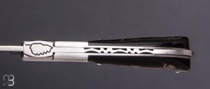  Couteau "Pialincu Corse 10.5cm" par Fontenille-Pataud - Corne de Buffle