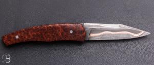  Couteau " Pièce unique " par Alain & Joris Chomilier - Damas carbone de Baker Forge et loupe d'amboine