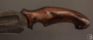    Couteau " Pièce unique XXL " fixe de Samuel Lurquin - Bois de fer d'Arizona et W2