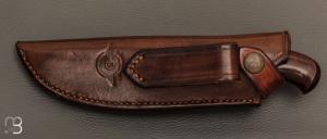   Couteau " Pièce unique " fixe de Samuel Lurquin - Damas et ironwood